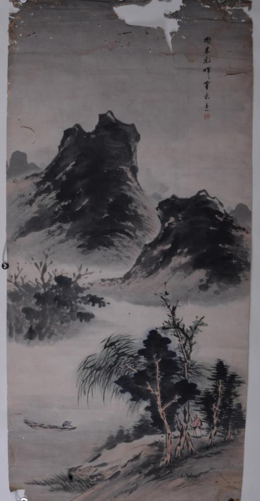 民國(guó)三十六年孫永仁設(shè)色山水紙頁(yè)（三）