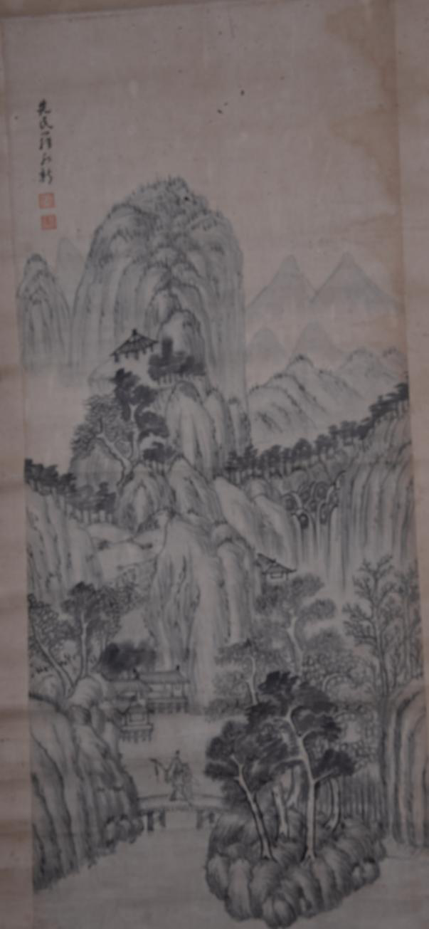 民國羅永新山水圖紙本軸（一）